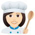 👩🏻‍🍳 woman cook: light skin tone display on JoyPixels